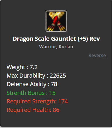 Dragon Scale Gauntlets +5 (Reverse)