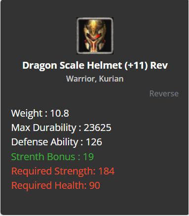 Dragon Scale Helmet +11 (Reverse)